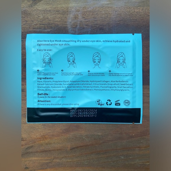 Ustelir Aloe Vera Eye Mask - Picture 2 of 2